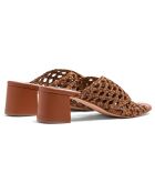 Mules Katy de piel marrón - tacón de 5 cm