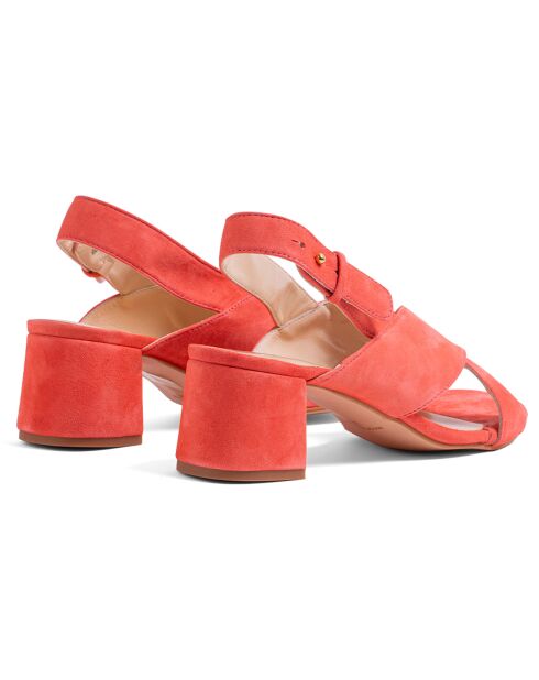 Sandali Clara in pelle color salmone - tacco 5,5 cm