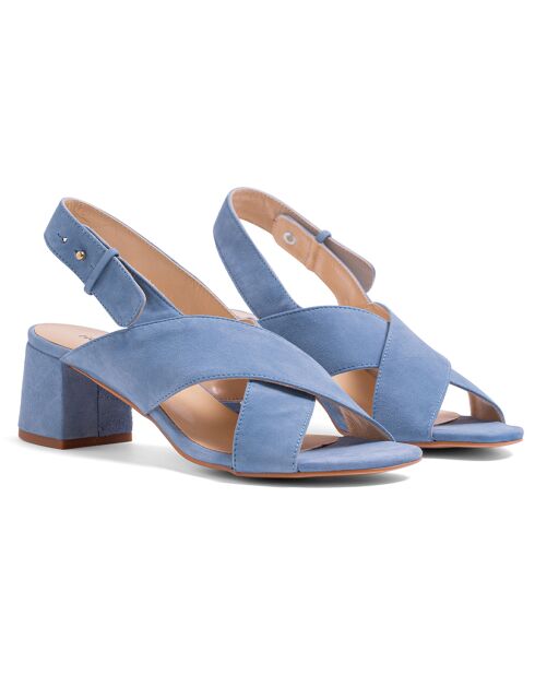 Clara Blue Veloursledersandalen mit 5,5 cm Absatz