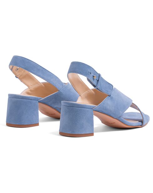 Clara Blue Veloursledersandalen mit 5,5 cm Absatz