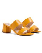 Gelbe Jeanne Lederpantolette mit 5,5 cm Absatz