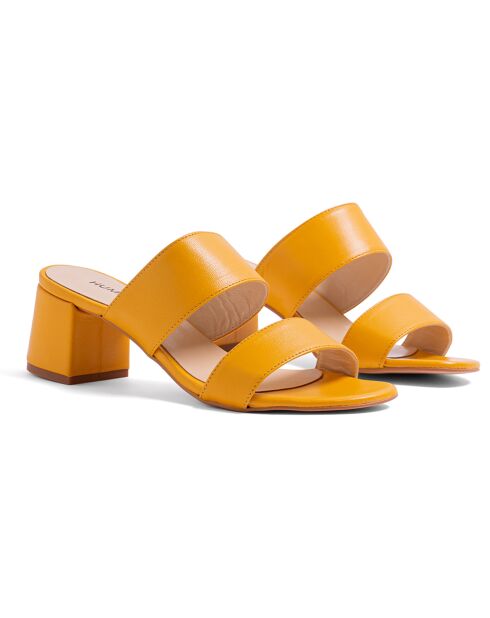 Gelbe Jeanne Lederpantolette mit 5,5 cm Absatz