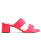 Pantolette Jeanne aus fuchsiafarbenem Samt aus Leder - 5,5 cm Absatz