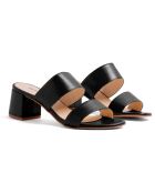 Sabot Jeanne in pelle nera - tacco 5,5 cm