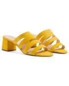 Manon Pantolette aus gelbem Samt aus Leder - 5,5 cm Absatz