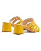 Manon Pantolette aus gelbem Samt aus Leder - 5,5 cm Absatz