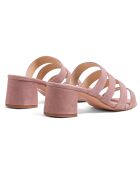 Manon Pantolette aus Veloursleder in Nudefarben — 5,5 cm Absatz