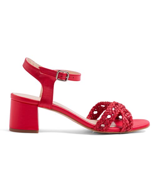 Sandales en Cuir Ella rouges - Talon 5.5 cm