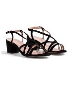 Sandales en Velours de Cuir Sia noires - Talon 5 cm