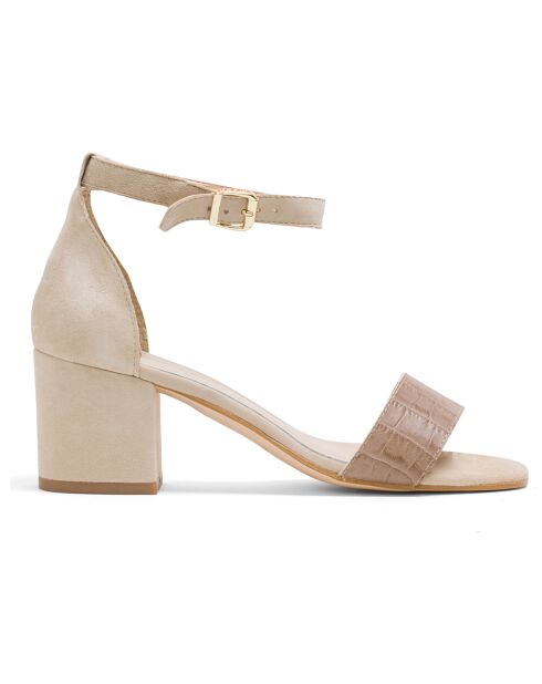 Sandali Uma in pelle beige - tacco 6,5 cm