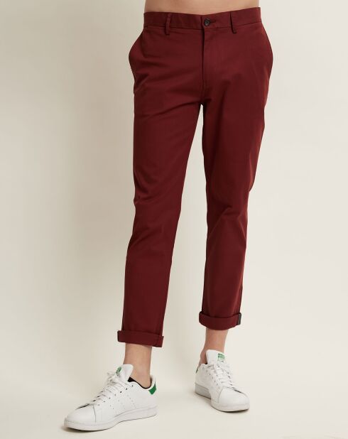 Gabriel bordeauxrode slanke broek