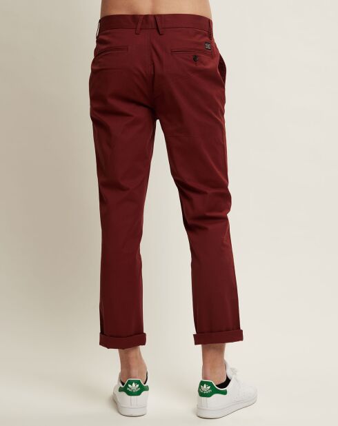Gabriel bordeauxrode slanke broek