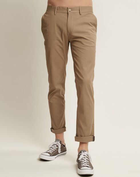 Beigefarbene Skinny-Hose Arthur