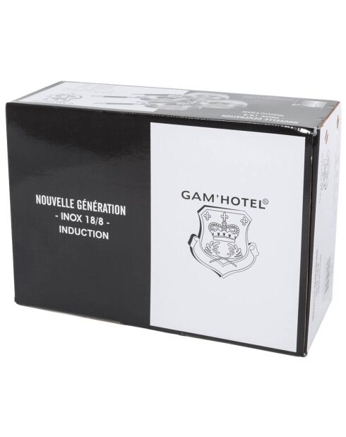 4 Casseroles induction argentées - D.14/16/18/20 cm