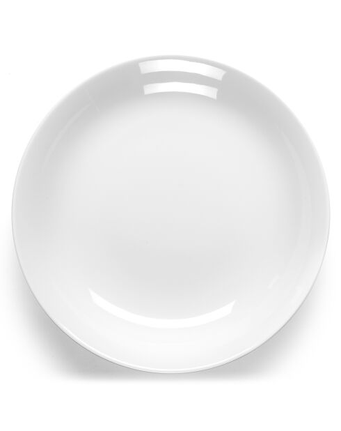 6 Assiettes creuses en Porcelaine Hermine blanches - D.20 cm