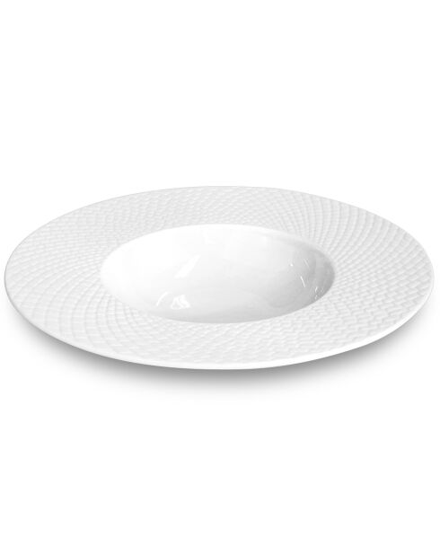 6 Assiettes creuses en Porcelaine Sherane blanches - D.20 cm