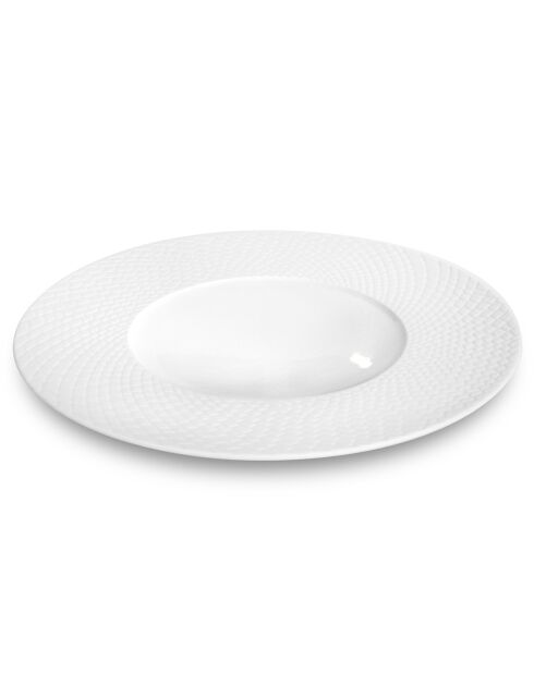 6 witte Sherane porseleinen dinerborden - D.27 cm