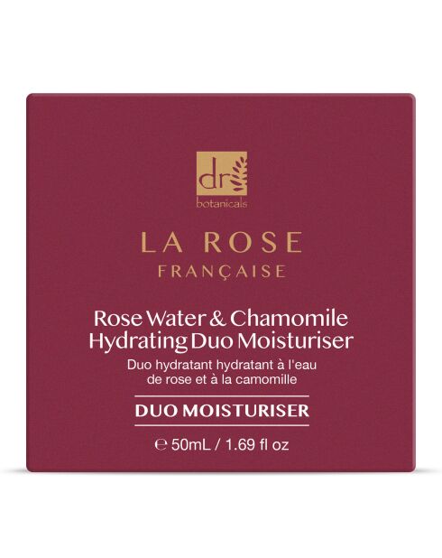 Crème duo de jour et nuit 2-en-1 pour le visage à la rose française  - 50 ml