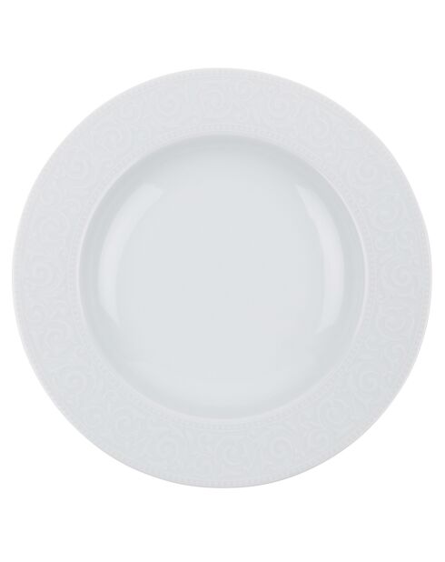 Set de vajilla de porcelana blanca - 24 piezas