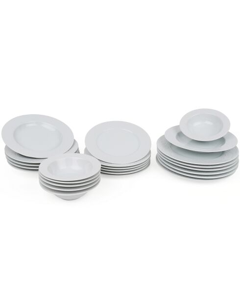 Service de table en Porcelaine blanc - 24 pièces