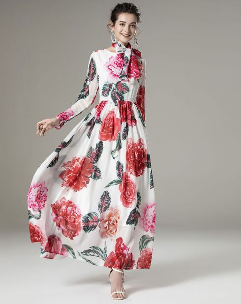 Robe Alejandra blanc/multicolore