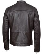 Bruine leren jas Basile