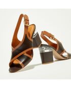 Sandales en Cuir Gaia  camel/marron - Talon 9.5 cm