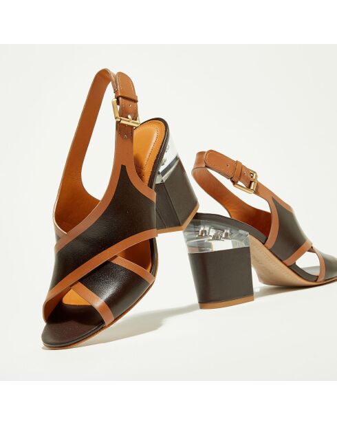 Sandales en Cuir Gaia  camel/marron - Talon 9.5 cm
