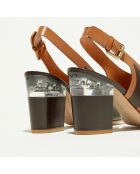 Sandales en Cuir Gaia  camel/marron - Talon 9.5 cm