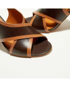 Sandales en Cuir Gaia  camel/marron - Talon 9.5 cm