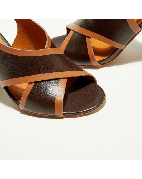 Sandales en Cuir Gaia  camel/marron - Talon 9.5 cm