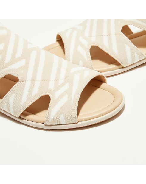 Betsy Nude-Sandalen aus Leder- und Textilmischung