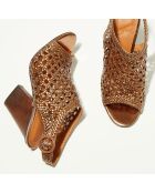 Sandales en Cuir & Textile Mapia bronze - Talon 11 cm