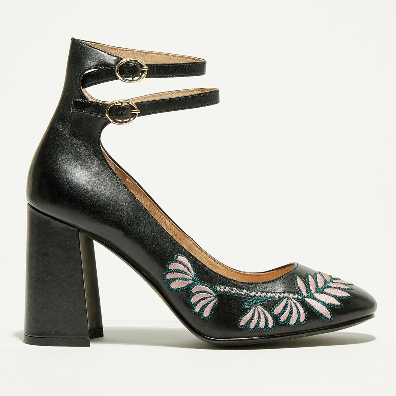 Babies en Cuir Nino noires - Talon 9 cm