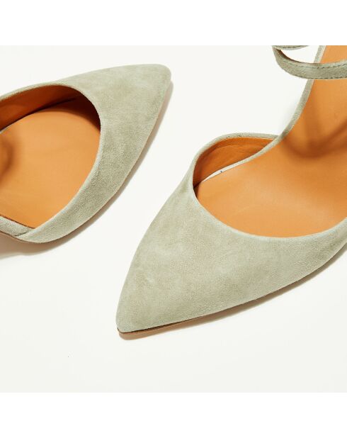 Sandali in pelle Aura Velvet verde chiaro - tacco 9,5 cm