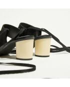 Sandales en Velours de Cuir Andy noires - Talon 7,5 cm