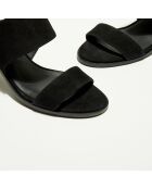 Sandales en Velours de Cuir Andy noires - Talon 7,5 cm