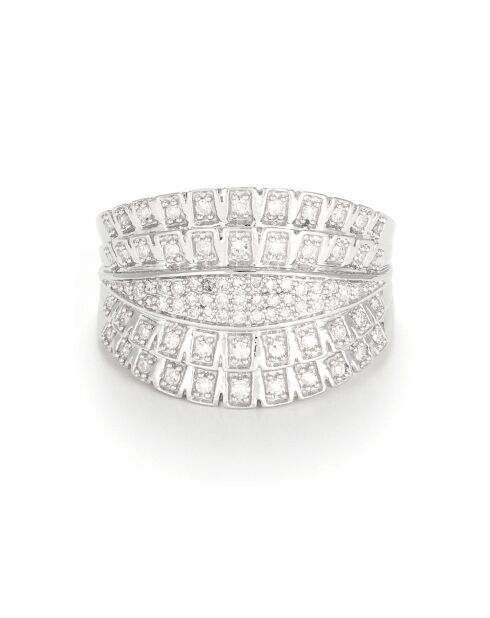 Bague Corselet Diamants 0.332 ct or blanc
