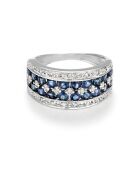 Chemin-Ring mit 0,16 ct Diamanten und 2 ct Saphiren in Weißgold