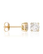 Boucles d'oreilles Puces Diamants 1 ct or jaune