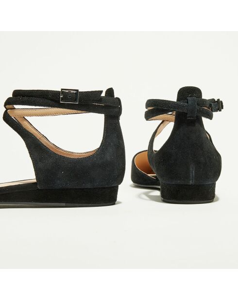 Ballerines en Velours de Cuir Edith noires