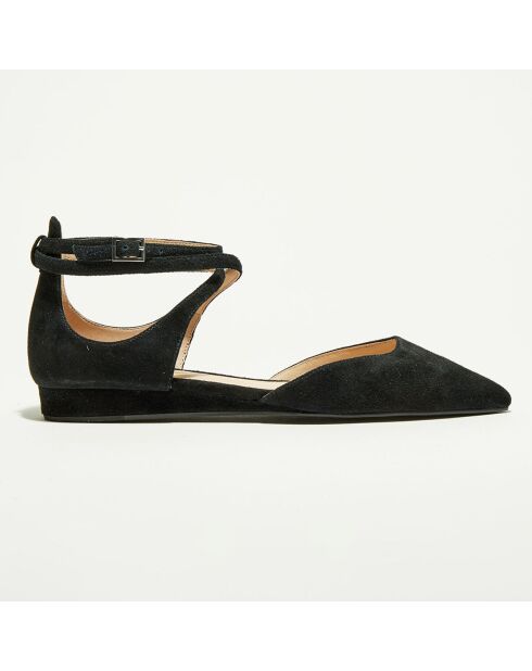 Ballerines en Velours de Cuir Edith noires