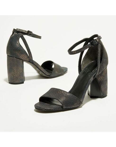 Sandales en Cuir Lucca noires - Talon 8.5 cm