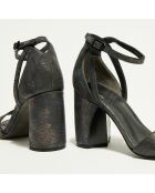 Sandales en Cuir Lucca noires - Talon 8.5 cm