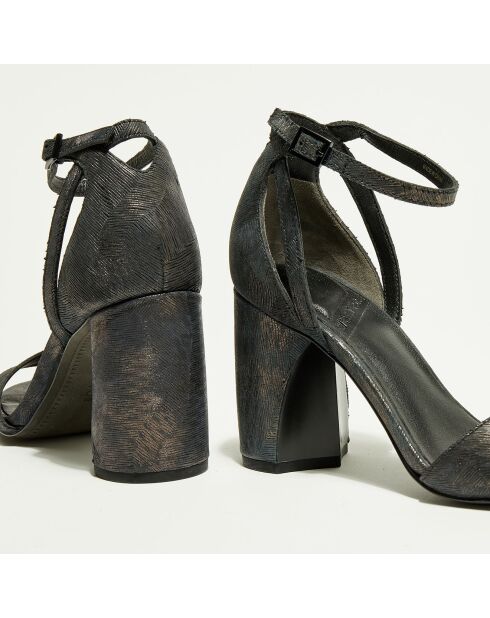 Sandales en Cuir Lucca noires - Talon 8.5 cm