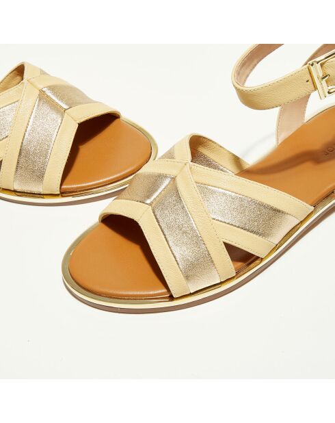 Beigefarbene Sandalen aus Allyleder