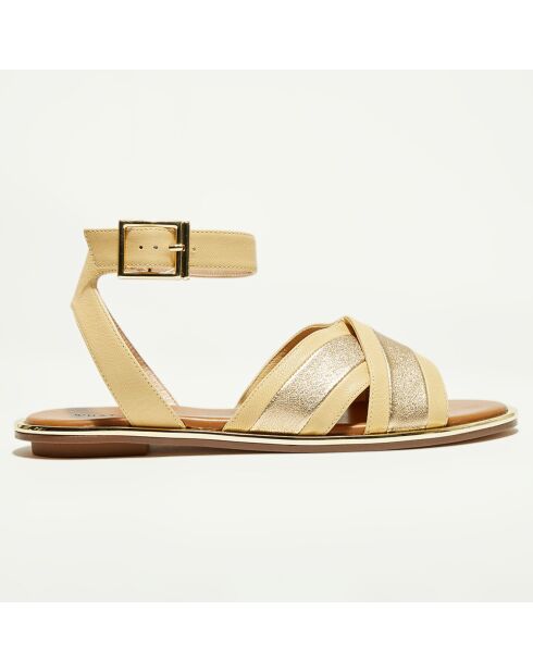 Beigefarbene Sandalen aus Allyleder