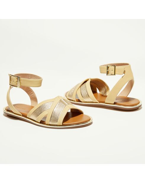 Beigefarbene Sandalen aus Allyleder