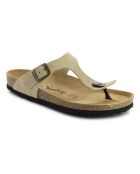Mules en Velours de Cuir Camelia beiges