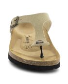 Mules en Velours de Cuir Camelia beiges
